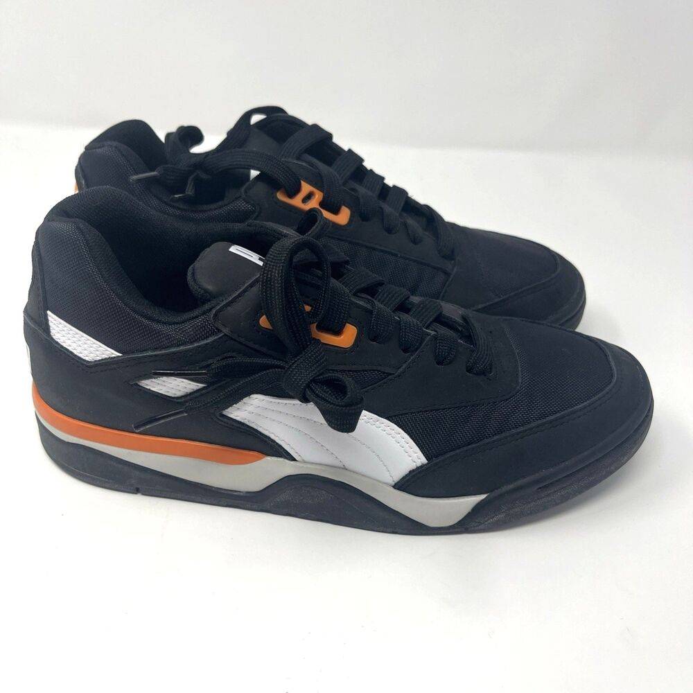US Size 8 PUMA Palace Guard Black White Orange Men’s Basketball Sneaker Box Dmg